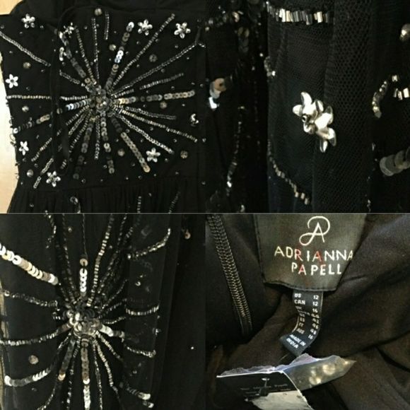 Adriana Papell Embellished Strapless Mesh Gown - Picture 7 of 8